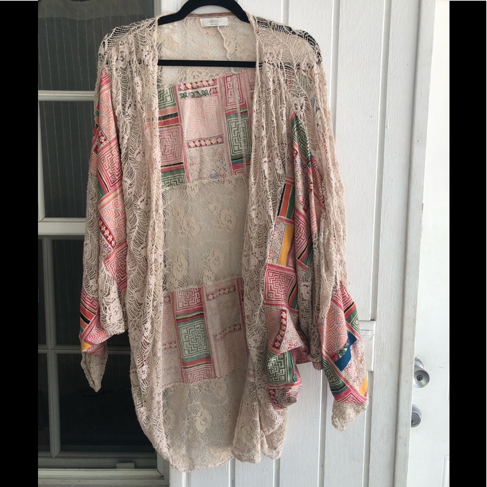 EIS for free people patchwork/lace kimono